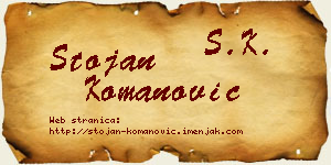 Stojan Komanović vizit kartica